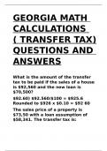 GEORGIA MATH CALCULATIONS ( TRANSFER TAX) QUESTIONS AND ANSWERS.