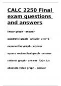 CALC 2250 Final exam questions and answers.