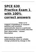 SPCE 630 Practice Exam 1 with 100- correct answers