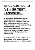 SPCE 630- SCRD VS GP TEST (ANSWERS)