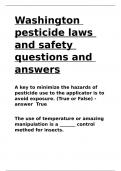 Washington pesticide laws and safety questions and answers