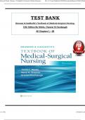 Test Bank for Brunner & Suddarth's Textbook of Medical-Surgical Nursing, 15th Edition by Hinkle, ISBN: 9781975161033 , All 68 Chapters Covered, Verified Latest Edition