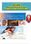 Test Bank For Maternal Child Nursing Care, 7th Edition by Perry, Hockenberry, Cashion,  (Ch 1 – 50) > Download as Pdf File <