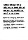 Straighterline Biology 101 final exam questions and answers.