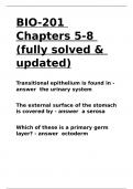 BIO-201 Chapters 5-8 (fully solved & updated).