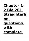 Chapter 1-2 Bio 201 Straighterline questions with complete verified solutions.