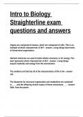 Intro to Biology Straighterline exam questions and answers.