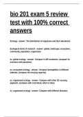 bio 201 exam 5 review test with 100- correct answers.