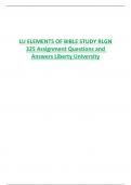  LU ELEMENTS OF BIBLE STUDY RLGN 325 Assignment Questions and Answers Liberty University