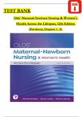 TEST BANK For Olds' Maternal-Newborn Nursing & Women's Health Across the Lifespan 12th Edition by Davidson & Ladewig, ISBN: 978-0138053840, All 36 Chapters Covered, Verified Latest Edition