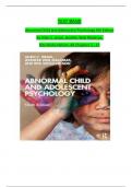 TEST BANK For Abnormal Child and Adolescent Psychology 9th Edition By Allen C. Israel, Jennifer Weil Malatras, Rita Wicks-Nelson, Verified Chapters 1 - 15, Complete Newest Version