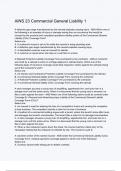 AINS 23 Commercial General Liability 1 questions and correct answers (elaborations) with 100% accurate , verified , latest fully updated , 2024/2025 ,already passed , graded a+, complete solutions guarantee distinctions rationales| 5-star rating