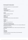Commercial Construction questions and correct answers (elaborations) with 100% accurate , verified , latest fully updated , 2024/2025 ,already passed , graded a+, complete solutions guarantee distinctions rationales| 5-star rating