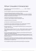 FAR part 12 Acquisition of Commercial Items questions and correct answers (elaborations) with 100% accurate , verified , latest fully updated , 2024/2025 ,already passed , graded a+, complete solutions guarantee distinctions rationales| 5-star rating