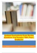 Updated Dysrhythmia Exam Review Questions and Answers 100% Pass | Graded A+