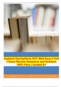 Updated Dysrhythmia HCC Med Surg 2 Unit 1 Exam Review Questions and Answers 100% Pass | Graded A+