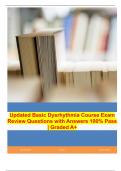 Updated Basic Dysrhythmia Course Exam Review Questions with Answers 100% Pass | Graded A+