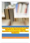 Updated Basic Dysrhythmia Cardiac Rhythms & Pictures Review Questions and Answers 100% Pass | Graded A+