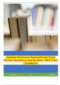 Updated Advanced Dysrhythmias Exam Review Questions and Answers 100% Pass | Graded A+