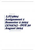 LJU4804 Assignment 1 Semester 2 2024 (572574) - DUE 30 August 2024