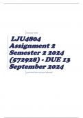 LJU4804 Assignment 2 Semester 2 2024 (572928) - DUE 13 September 2024