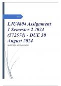 LJU4804 Assignment 1 Semester 2 2024 (572574) - DUE 30 August 2024