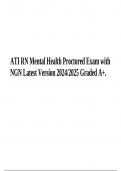 ATI RN Mental Health Proctored Exam with NGN Latest Version 2024/2025 Graded A+.