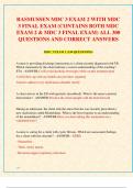 RASMUSSEN MDC 3 EXAM 2 WITH MDC  3 FINAL EXAM (CONTAINS BOTH MDC  EXAM 2 & MDC 3 FINAL EXAM) ALL 300  QUESTIONS AND CORRECT ANSWERS