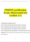 PMHNP certification Exam 2024(Actual test verified A+)