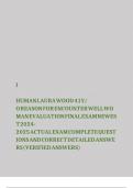 I HUMAN LAURA WOOD 41Y/O REASON FOR ENCOUNTER WELL WOMAN EVALUATION FINAL EXAM NEWEST 2024-2025 ACTUAL EXAM COMPLETE QUESTIONS AND CORRECT DETAILED ANSWERS (VERIFIED ANSWERS)