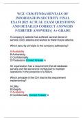 WGU C836 FUNDAMENTALS OF INFORMATION SECURITY FINAL EXAM 2025 ACTUAL EXAM QUESTIONS AND DETAILED CORRECT ANSWERS (VERIFIED ANSWERS) | A+ GRADE