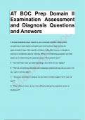 AT BOC Prep Domain II  Examination Assessment  and Diagnosis Questions  and Answers