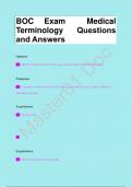 BOC Exam Medical  Terminology Questions  and Answers