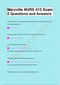 Maryville NURS 612 Exams  Questions and Answers