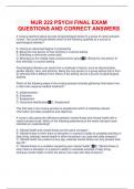 NUR 222 PSYCH FINAL EXAM QUESTIONS AND CORRECT ANSWERS