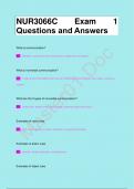 NUR3066C Exam 1 Questions and Answers