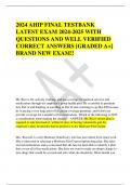 2024 AHIP FINAL TESTBANK  LATEST EXAM 2024-2025 WITH  QUESTIONS AND WELL VERIFIED  CORRECT ANSWERS [GRADED A+]  BRAND NEW EXAM!!