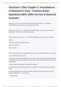 Hartman's CNA Chapter 2: Foundations of Resident's Care - Practice Exam Questions With 100% Correct & Rational Answers