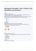 Biological Principles- Unit 3- Brook- FAU Questions and Answers