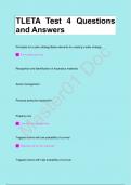 TLETA Test 4 Questions  and Answers