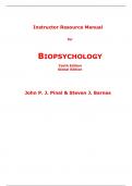 Instructor's Manual for Biopsychology 10th Edition (Global Edition) By John P.J. Pinel (All Chapters, 100% Original Verified, A+ Grade)