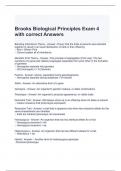 Brooks Biological Principles Exam 4 with correct Answers