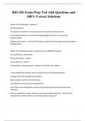 BIO 201 Exam Prep Test with Questions and 100% Correct Solutions