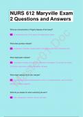 NURS 612 Maryville Exam  2 Questions and Answers