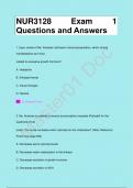 NUR3128 Exam 1 Questions and Answers