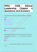 WGU C206 Ethical  Leadership Chapter 4 Questions and Answers