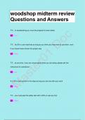 woodshop midterm review Questions and Answers