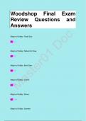 Woodshop Final Exam  Review Questions and  Answers