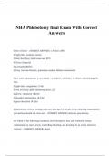 NHA Phlebotomy final Exam With Correct Answers.