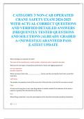 CATEGORY 3 NON-CAB OPERATED  CRANE SAFETY EXAM 2024-2025  WITH ACTUAL CORRECT QUESTIONS  AND VERIFIED DETAILED ANSWERS  |FREQUENTLY TESTED QUESTIONS  AND SOLUTIONS |ALREADY GRADED  A+|NEWEST|GUARANTEED PASS  |LATEST UPDATE